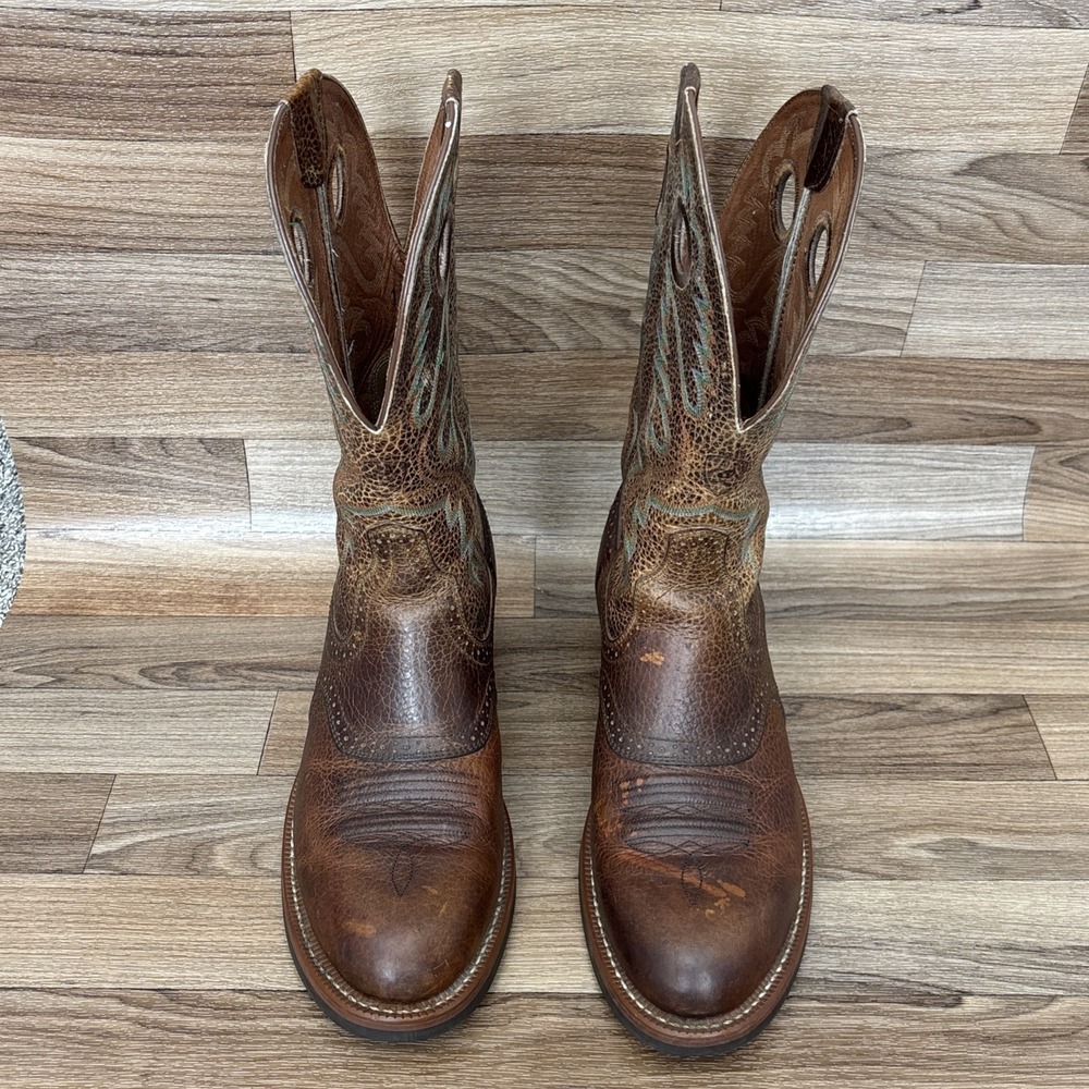 Ariat Buckaroo Stockman Western Cowboy Boots Brown Mens Size 11D Rodeo Ranch - Picture 3 of 16